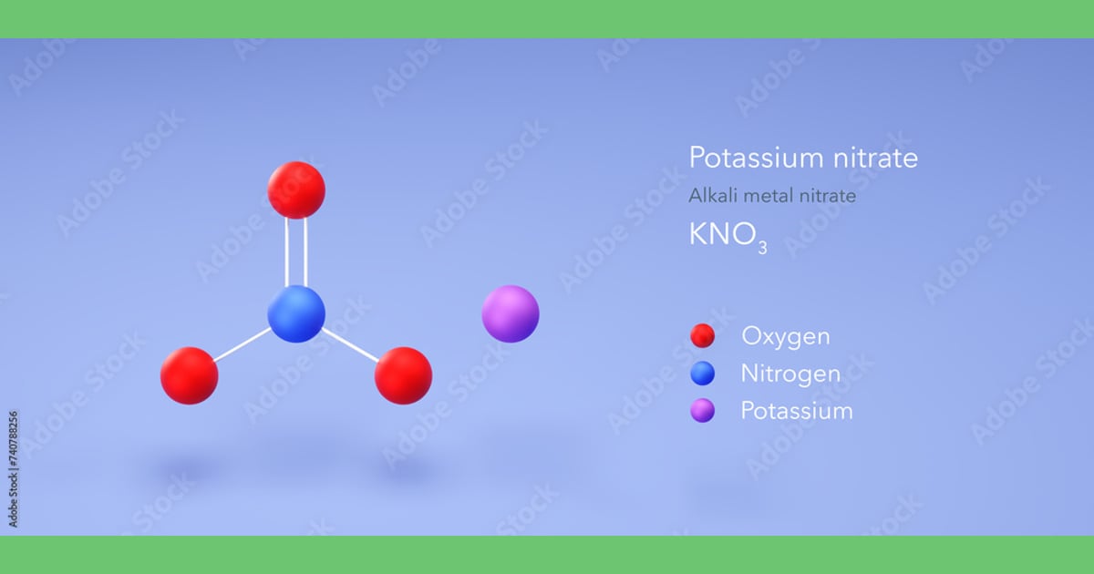 Kalium Nitrat - potassium nitrate molecule,