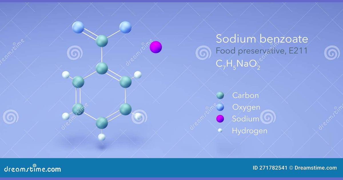 Natrium Benzoat - Sodium Benzoate Molecule,