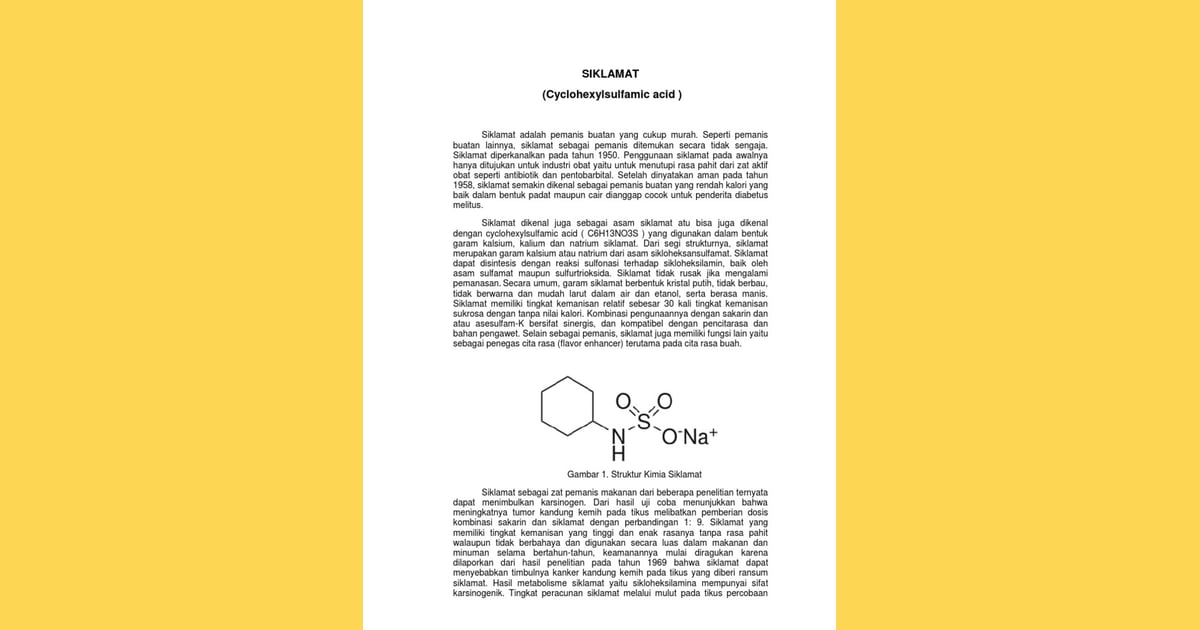 Siklamat - SIKLAMAT | PDF