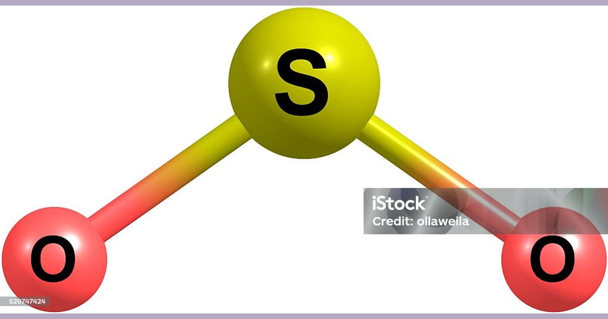 Sulfur Dioksida - Ilustrasi 3d Struktur