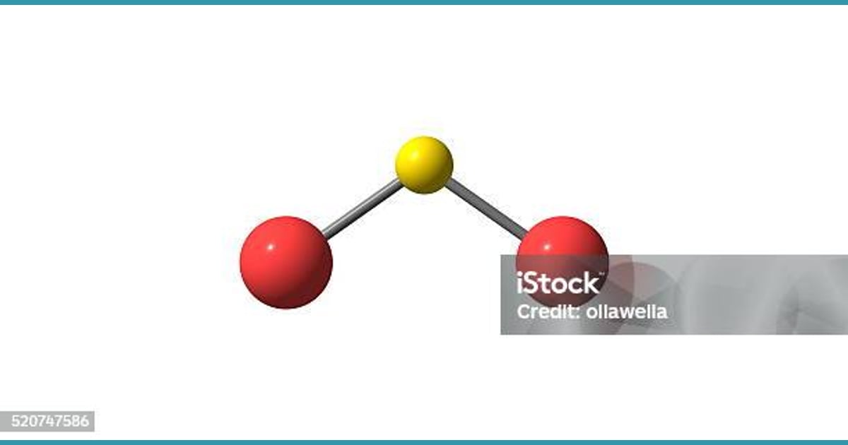 Sulfur Dioksida - Ilustrasi 3d Struktur