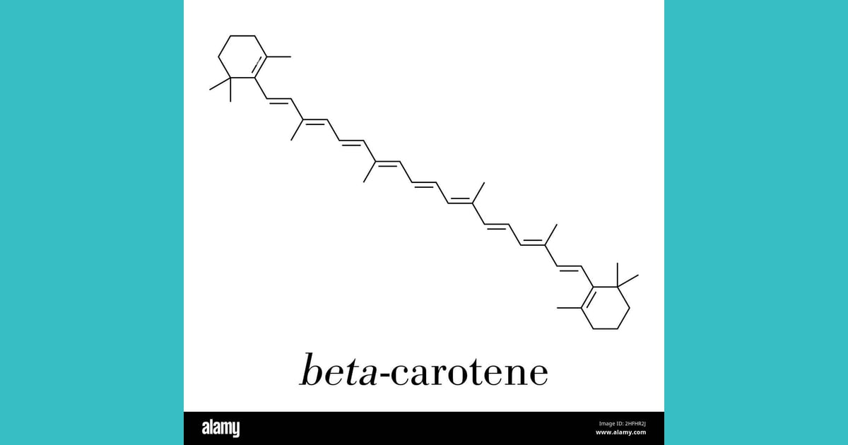 Beta-karoten - Beta-carotene pigment molecule.