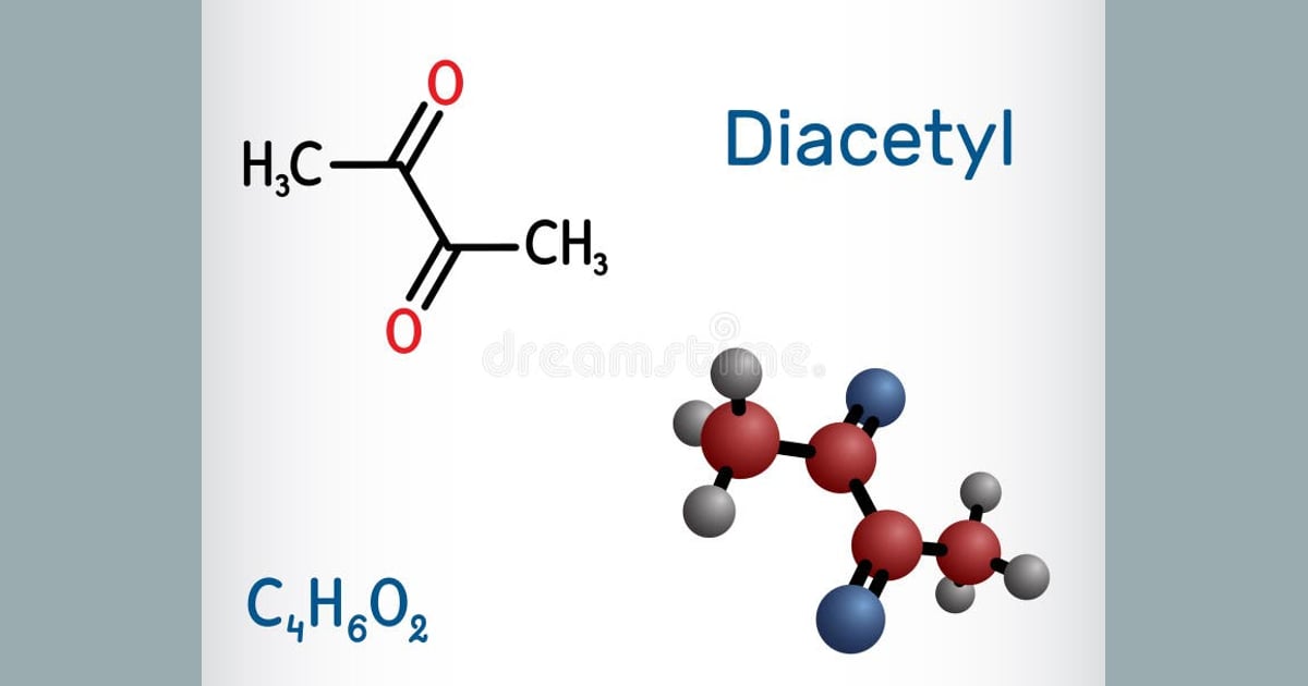 Diasetil - Diacetyl Molecule, Structural