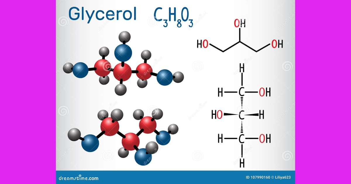 Gliserol (Gliserin) - Glycerol Glycerine Molecule.