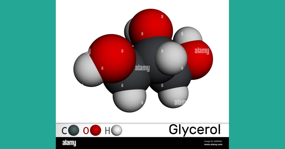 Gliserol (Gliserin) - Glycerol, glycerine molecule.